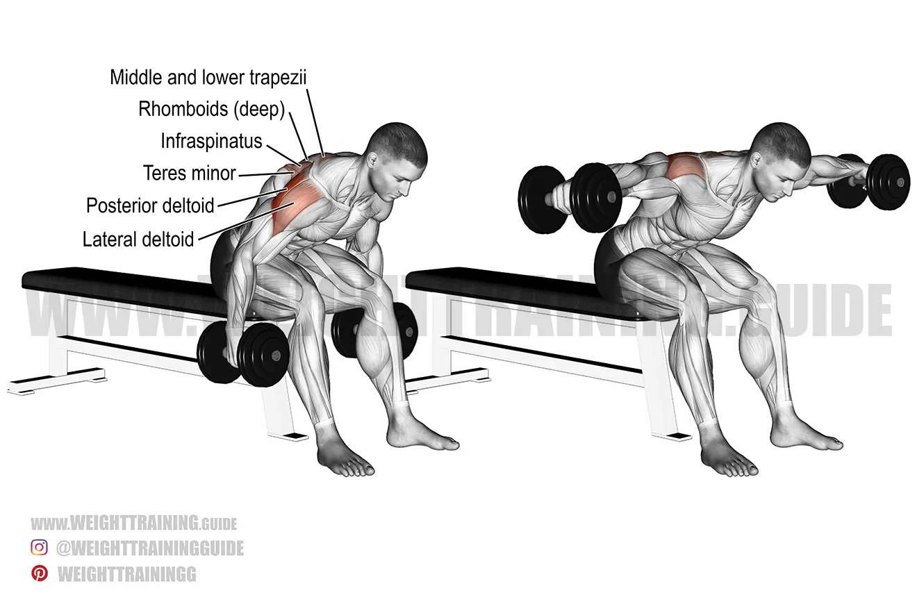 Dumbbell Seated Bent-Over Lateral Raise